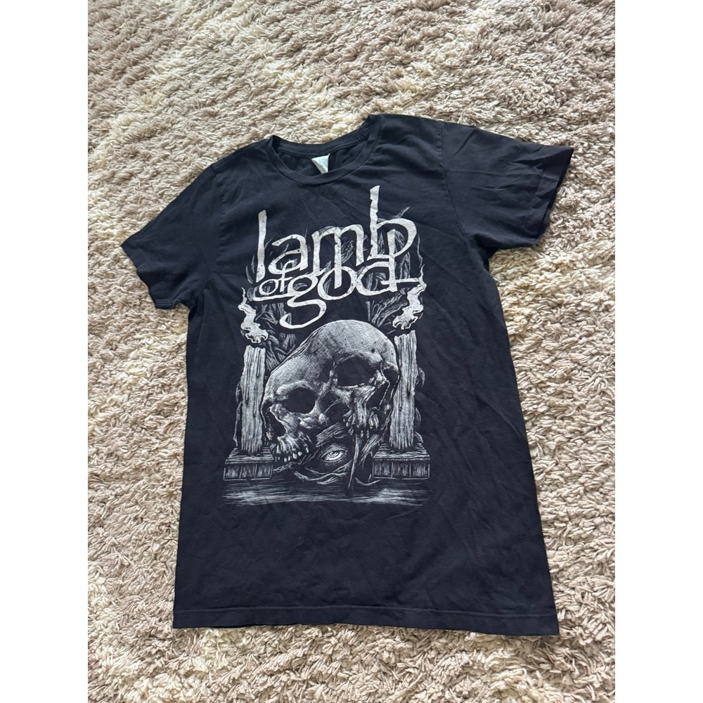Lamb of God Skull Graphic Band Tee Black Short Sleeve Mens Size M